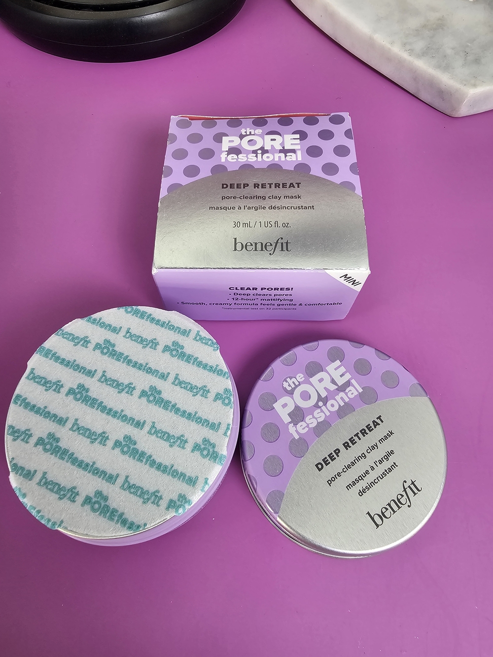 Benefit The POREfessional Deep Retreat Clay Mask - Lavender and Silver Packaging